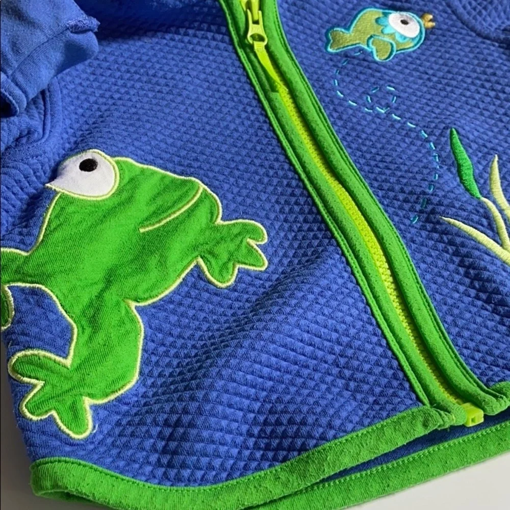 Hanna Andersson Happy Frog Zip-Up Hoodie
